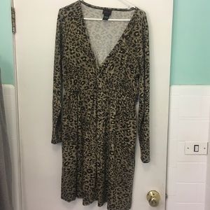Animal Print Wrap Dress